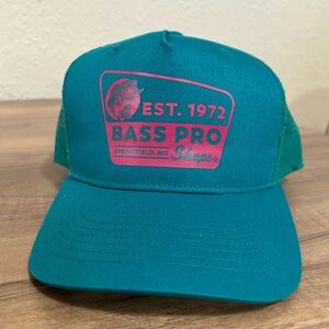 Bass Pro Shops Teal Cap with Hot Pink Logo
